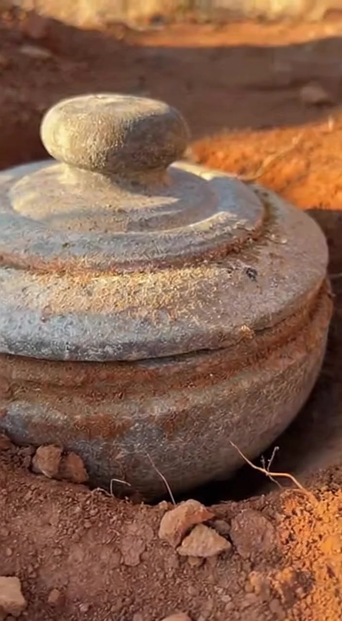 A Sealed Stone Vessel is Uncovered at an Archaeological Site.